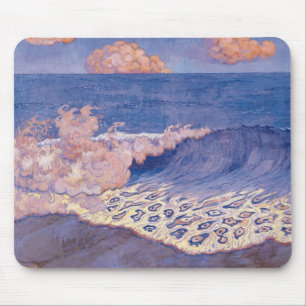 Blauer Meerblick, Wellen-Effekt, c.1893 Mousepad