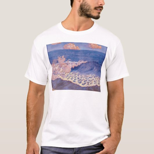 Blauer Meerblick, Wellen-Effekt, c.1893 T-Shirt (Vorderseite)