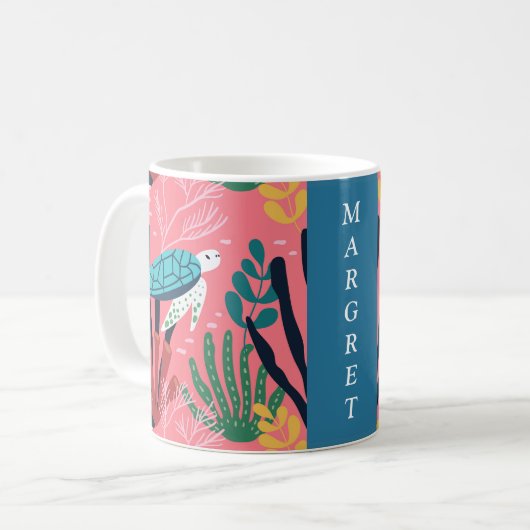 Blauer Meeresschildkröte Kaffeetasse (Vorderseite Links)