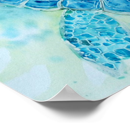 Blauer Meeresschildkröte Poster (Ecke)