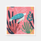 Blauer Meeresschildkröte Serviette (Vorderseite)