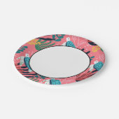 Blauer Meeresschildkröte unter Meeresrosa Pappteller (Schrägansicht)