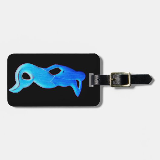 blauer Meerjungfrauschwarzumbau Gepäckanhänger (Vorderseite horizontal)