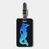 blauer Meerjungfrauschwarzumbau Gepäckanhänger (Vorderseite vertikal)