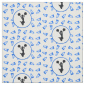 Blauer Megaphon-Cheerleader-Entwurf Stoff (Muster)