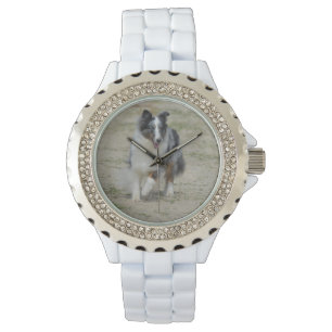 Blauer Merle Australier-Schäfer Armbanduhr