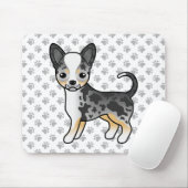 Blauer Merle glatter Coat Chihuahua Dog & Paws Mousepad (Mit Mouse)