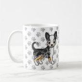 Blauer Merle glatter Coat Chihuahua Niedlicher Hun Kaffeetasse (Links)