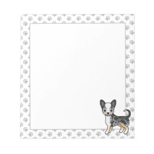 Blauer Merle glatter Coat Chihuahua Niedlicher Hun Notizblock