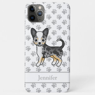Blauer Merle Glatthaar Chihuahua Hund & Name Case-Mate iPhone Hülle