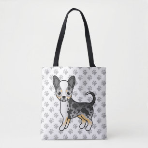 Blauer Merle Glatthaar Chihuahua Hund & Pfoten Tasche