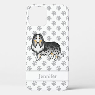 Blauer Merle Rough Collie Süßer Cartoon-Hund & Nam Case-Mate iPhone Hülle