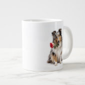Blauer Merle Sheltie Liebe Jumbo-Tasse (Vorderseite Rechts)