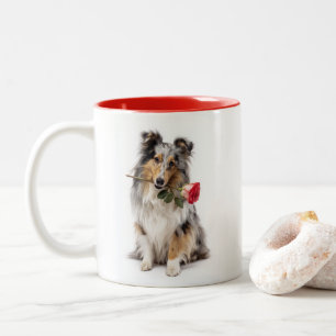Blauer Merle Sheltie Liebe Zweifarbige Tasse