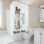 Blauer Merle Sheltie Mama-Duschvorhang Duschvorhang (Beispiel)