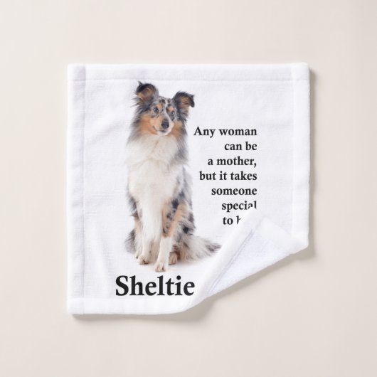 Blauer Merle Sheltie Mama Wash Tuch (Waschlappen)