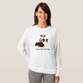 Blauer Merle u. schwarzes Tri T-Shirt (Vorne ganz)