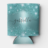 Blauer Metal und Glitzer Dosenkühler (Vorderseite)