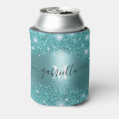 Blauer Metal und Glitzer Dosenkühler (Kanne Rückseite)