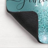 Blauer Metal und Glitzer Mousepad (Ecke)