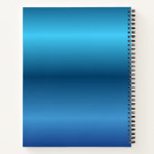 Blauer Metallgradient Motivierender Personalisiert Notizblock (Rückseite)