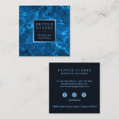 Blauer Metallrahmen und Marmor| Visitenkarte (Vorne/Hinten)