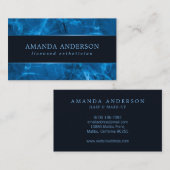 Blauer Metallrahmen und Marmor| Visitenkarte (Vorne/Hinten)