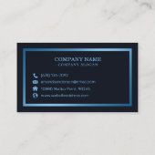 Blauer Metallrahmen und Marmor| Visitenkarte (Rückseite)