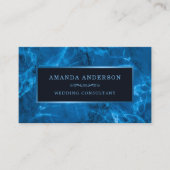 Blauer Metallrahmen und Marmor| Visitenkarte (Vorderseite)