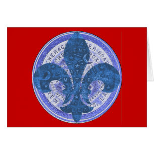 Blauer Meter-Deckel mit Lilie