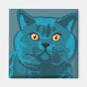 Blauer Miezekatzemagnet Magnet