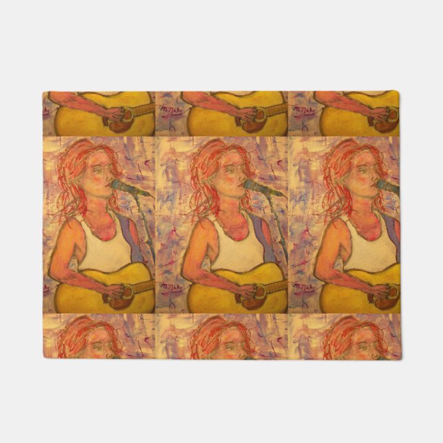 Blauer Mikrofonsongress Fußmatte (Vorderseite)