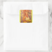 Blauer Mikrofonsongress Quadratischer Aufkleber (Tasche)