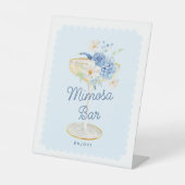 Blauer Mimosa Bar Pedestal Zeichen Sockelschild (Vorderseite)