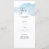 Blauer Minimalismus Menükarte (Vorderseite)