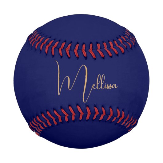 Blauer minimalistischer benutzerdefinierter Name Baseball (Vorderseite)