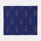 Blauer minimalistischer benutzerdefinierter Name Fleecedecke (Vorderseite (Horizontal))