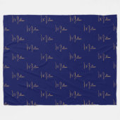 Blauer minimalistischer benutzerdefinierter Name Fleecedecke (Vorderseite (Horizontal))
