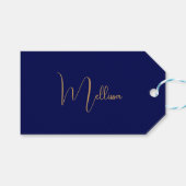 Blauer minimalistischer benutzerdefinierter Name  Geschenkanhänger (Vorderseite (Horizontal))