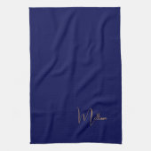 Blauer minimalistischer benutzerdefinierter Name  Geschirrtuch (Vertikal)