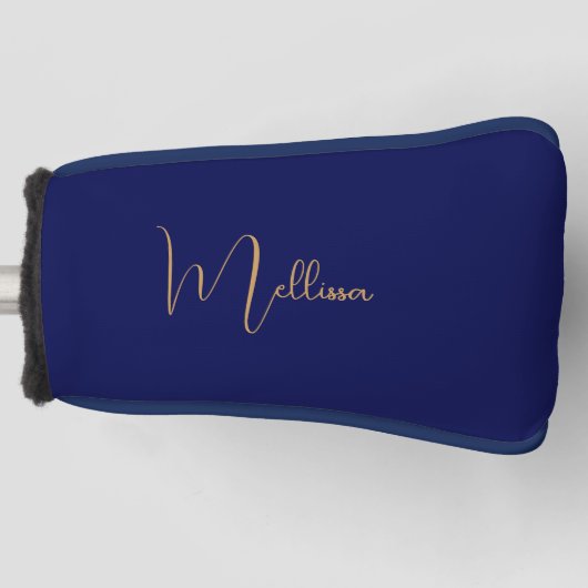 Blauer minimalistischer benutzerdefinierter Name Golf Headcover (Vorderseite)