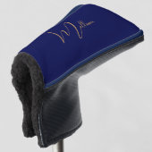 Blauer minimalistischer benutzerdefinierter Name Golf Headcover (3/4 Vorderseite)