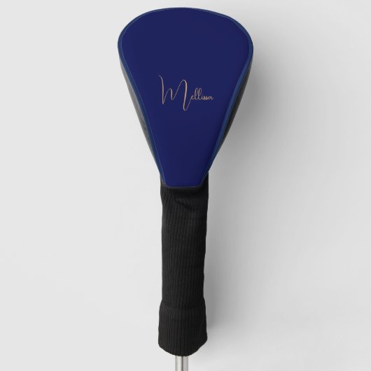 Blauer minimalistischer benutzerdefinierter Name  Golf Headcover (Vorderseite)