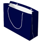 Blauer minimalistischer benutzerdefinierter Name Große Geschenktüte (Rückseite Schrägansicht)