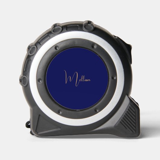 Blauer minimalistischer benutzerdefinierter Name Maßband (Vorderseite)