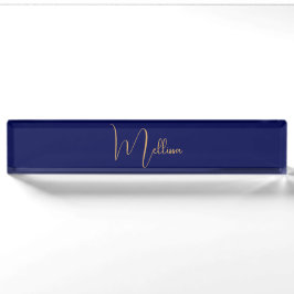 Blauer minimalistischer benutzerdefinierter Name  Namensplakette