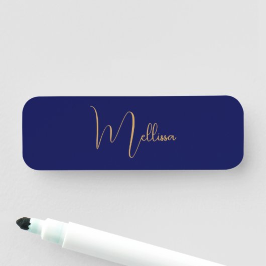 Blauer minimalistischer benutzerdefinierter Name Namensschild (Beispiel)