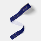 Blauer minimalistischer benutzerdefinierter Name Ripsband (Rückseite)