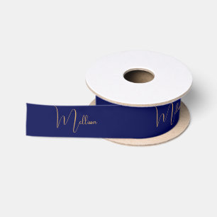Blauer minimalistischer benutzerdefinierter Name Satinband