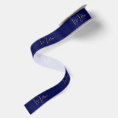 Blauer minimalistischer benutzerdefinierter Name Satinband (Rückseite)